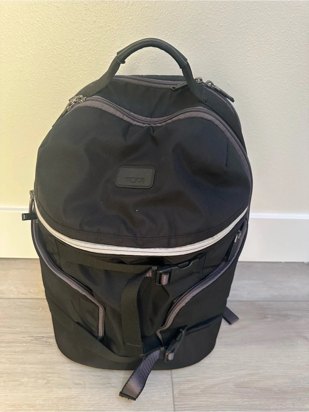 TUMI Frisco Taylor Laptop Rucksack Backpack – Black with Gray Trim